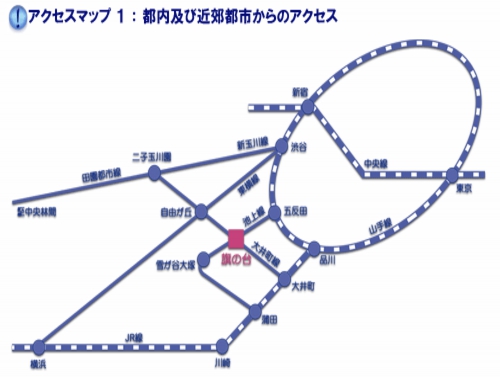 都内および近郊都市からのアクセス